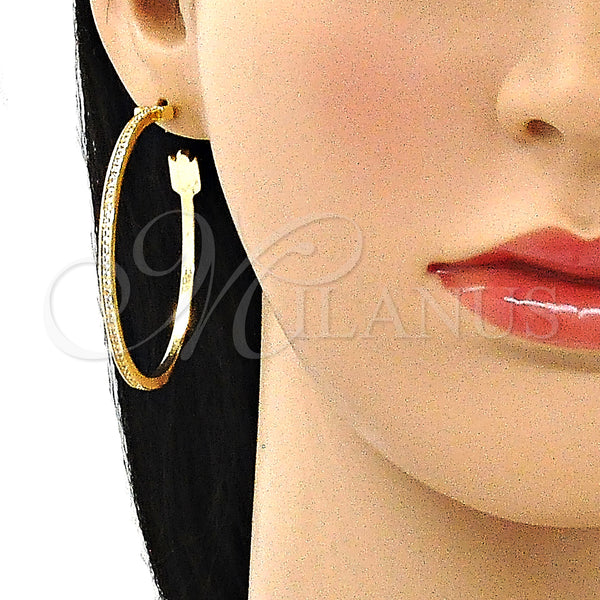 Gold Filled Ring — Stud Earring Arrow Design with White Micro Pave — alternate product view — SKU 141739 | Oro Laminado anillo — Stud Earring Arrow diseño with blanco Micro Pave — SKU 141739