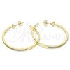 Oro Laminado Stud Earring, Gold Filled Style Arrow Design, with White Micro Pave, Polished, Golden Finish, 02.156.0536
