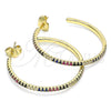 Gold Filled Ring — Stud Earring with Multicolor Micro Pave Polished 02. — alternate product view — SKU 141742 | Oro Laminado anillo — Stud Earring with Multicolor Micro Pave pulido 02. — SKU 141742
