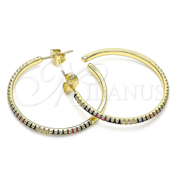 Gold Filled Ring — Stud Earring with Multicolor Micro Pave Polished 02. — main product view — SKU 141742 | Oro Laminado anillo — Stud Earring with Multicolor Micro Pave pulido 02. — SKU 141742