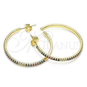 Gold Filled Ring — Stud Earring with Multicolor Micro Pave Polished 02. — main product view — SKU 141742 | Oro Laminado anillo — Stud Earring with Multicolor Micro Pave pulido 02. — SKU 141742