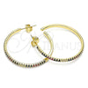 Oro Laminado Stud Earring, Gold Filled Style with Multicolor Micro Pave, Polished, Golden Finish, 02.156.0539