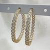 Oro Laminado Stud Earring, Gold Filled Style with White Cubic Zirconia, Polished, Golden Finish, 02.156.0541
