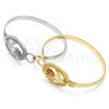 Oro Laminado Individual Bangle, Gold Filled Style Flower Design, Diamond Cutting Finish, Golden Finish, 07.185.0002.1.04 (05 MM Thickness, Size 4 (2.25 Diameter))