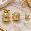 Oro Laminado Stud Earring, Gold Filled Style Matte Finish, Golden Finish, 02.100.0107