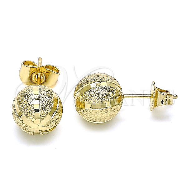 Gold Filled Ring — Stud Earring Matte 02. — alternate product view — SKU 141779 | Oro Laminado anillo — Stud Earring Matte 02. — SKU 141779
