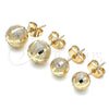 Oro Laminado Stud Earring, Gold Filled Style Matte Finish, Golden Finish, 02.100.0107