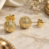 Oro Laminado Stud Earring, Gold Filled Style Matte Finish, Golden Finish, 02.100.0108
