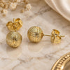 Oro Laminado Stud Earring, Gold Filled Style Matte Finish, Golden Finish, 02.100.0109