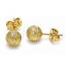 Oro Laminado Stud Earring, Gold Filled Style Matte Finish, Golden Finish, 02.100.0109