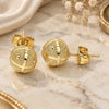 Oro Laminado Stud Earring, Gold Filled Style Matte Finish, Golden Finish, 02.100.0111