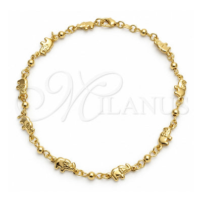Oro Laminado Stud Earring, Gold Filled Style Matte Finish, Golden Finish, 02.100.0112