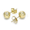 Gold Filled Ring — Stud Earring Hollow Design Diamond Cutting 02. — alternate product view — SKU 141786 | Oro Laminado anillo — Stud Earring Hollow diseño Diamond Cutting 02. — SKU 141786