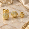 Oro Laminado Stud Earring, Gold Filled Style Matte Finish, Golden Finish, 02.100.0115