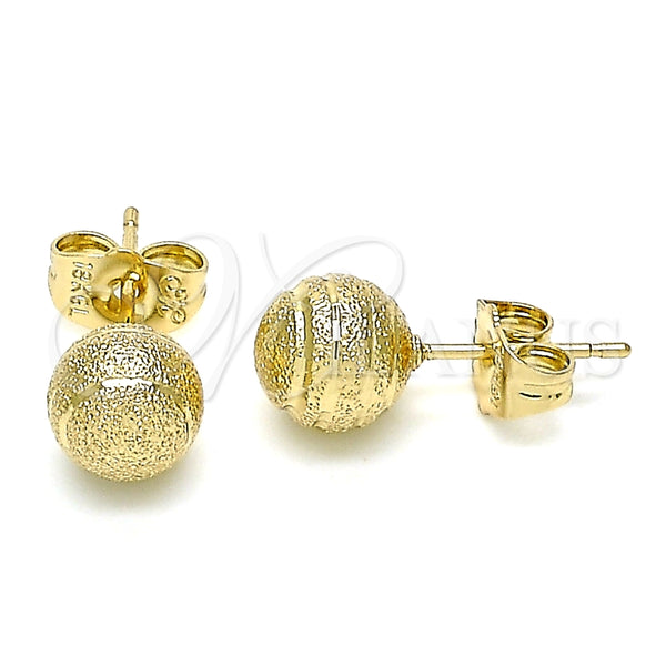 Gold Filled Ring — Stud Earring Matte 02. — alternate product view — SKU 141788 | Oro Laminado anillo — Stud Earring Matte 02. — SKU 141788