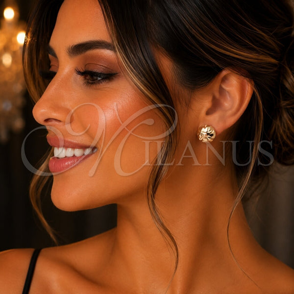 Gold Filled Ring — Stud Earring Ball Design Diamond Cutting 02. — alternate product view — SKU 141792 | Oro Laminado anillo — Stud Earring Ball diseño Diamond Cutting 02. — SKU 141792