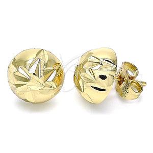 Gold Filled Ring — Stud Earring Ball Design Diamond Cutting 02. — main product view — SKU 141792 | Oro Laminado anillo — Stud Earring Ball diseño Diamond Cutting 02. — SKU 141792
