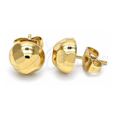 Oro Laminado Stud Earring, Gold Filled Style Polished, Golden Finish, 02.100.0118