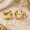 Oro Laminado Stud Earring, Gold Filled Style Polished, Golden Finish, 02.100.0118.1
