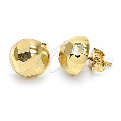 Oro Laminado Stud Earring, Gold Filled Style Polished, Golden Finish, 02.100.0118.1