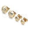 Oro Laminado Stud Earring, Gold Filled Style Diamond Cutting Finish, Golden Finish, 02.100.0119