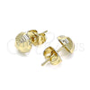 Oro Laminado Stud Earring, Gold Filled Style Diamond Cutting Finish, Golden Finish, 02.100.0120