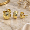 Oro Laminado Stud Earring, Gold Filled Style Diamond Cutting Finish, Golden Finish, 02.100.0120