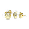 Oro Laminado Stud Earring, Gold Filled Style Diamond Cutting Finish, Golden Finish, 02.100.0120