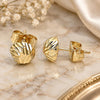 Oro Laminado Stud Earring, Gold Filled Style Diamond Cutting Finish, Golden Finish, 02.100.0055.2