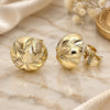 Oro Laminado Stud Earring, Gold Filled Style Diamond Cutting Finish, Golden Finish, 02.100.0122