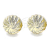 Oro Laminado Stud Earring, Gold Filled Style Diamond Cutting Finish, Golden Finish, 02.100.0124.1