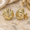 Oro Laminado Stud Earring, Gold Filled Style Diamond Cutting Finish, Golden Finish, 02.100.0124.1