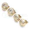 Oro Laminado Stud Earring, Gold Filled Style Diamond Cutting Finish, Golden Finish, 02.100.0124.1