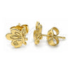 Oro Laminado Stud Earring, Gold Filled Style Butterfly Design, Polished, Golden Finish, 02.100.0126