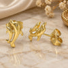Oro Laminado Stud Earring, Gold Filled Style Dolphin Design, Polished, Golden Finish, 02.100.0128