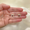 Gold Filled Ring — Stud Earring with Garnet Cubic Zirconia and White — alternate product view — SKU 141817 | Oro Laminado anillo — Stud Earring with Garnet Cubic Zirconia and blanco — SKU 141817