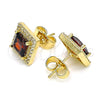 Gold Filled Ring — Stud Earring with Garnet Cubic Zirconia and White — alternate product view — SKU 141817 | Oro Laminado anillo — Stud Earring with Garnet Cubic Zirconia and blanco — SKU 141817