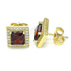 Gold Filled Ring — Stud Earring with Garnet Cubic Zirconia and White — alternate product view — SKU 141817 | Oro Laminado anillo — Stud Earring with Garnet Cubic Zirconia and blanco — SKU 141817