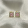 Gold Filled Ring — Stud Earring with Pink Cubic Zirconia and White — alternate product view — SKU 141819 | Oro Laminado anillo — Stud Earring with Pink Cubic Zirconia and blanco — SKU 141819