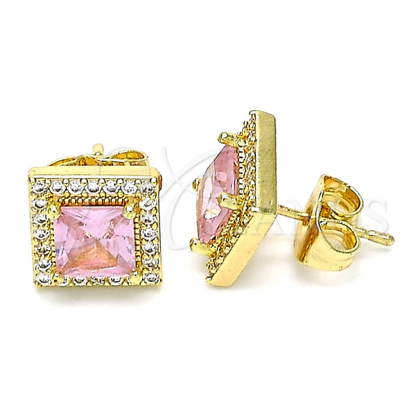 Gold Filled Ring — Stud Earring with Pink Cubic Zirconia and White — alternate product view — SKU 141819 | Oro Laminado anillo — Stud Earring with Pink Cubic Zirconia and blanco — SKU 141819
