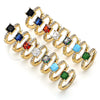 Oro Laminado Huggie Hoop, Gold Filled Style with Garnet Cubic Zirconia and White Micro Pave, Polished, Golden Finish, 02.210.0480.4.15