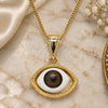 Oro Laminado Pendant Necklace, Gold Filled Style Evil Eye Design, Polished, Golden Finish, 04.351.0027.1.20 (02 MM Thickness, 20 Inches Length)