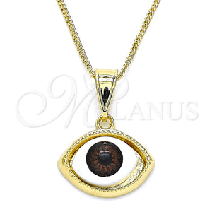 Gold Filled Necklace — Pendant Necklace Evil Eye Design Polished 04. 02 — main product view — SKU 141870 | Oro Laminado collar — Pendant Necklace Evil Eye diseño pulido 04. 02 — SKU 141870