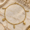 Oro Laminado Charm Anklet , Gold Filled Style Seahorse and Fish Design, Polished, Golden Finish, 03.58.0030.10 (04 MM Thickness, 10 Inches Length)