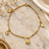 Oro Laminado Charm Anklet , Gold Filled Style Elephant and Figaro Design, Polished, Golden Finish, 03.58.0031.10 (04 MM Thickness, 10 Inches Length)