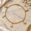 Oro Laminado Charm Anklet , Gold Filled Style Elephant and Concave Cuban Design, Polished, Golden Finish, 03.58.0038.10 (04 MM Thickness, 10 Inches Length)