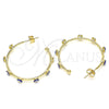 Oro Laminado Medium Hoop, Gold Filled Style Evil Eye Design, Blue Enamel Finish, Golden Finish, 02.213.0219.30