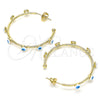 Oro Laminado Medium Hoop, Gold Filled Style Evil Eye Design, White Enamel Finish, Golden Finish for wholesale, additional product view 4
