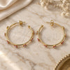 Oro Laminado Medium Hoop, Gold Filled Style Evil Eye Design, Red Enamel Finish, Golden Finish, 02.213.0219.2.30