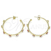 Oro Laminado Medium Hoop, Gold Filled Style Evil Eye Design, Red Enamel Finish, Golden Finish, 02.213.0219.2.30